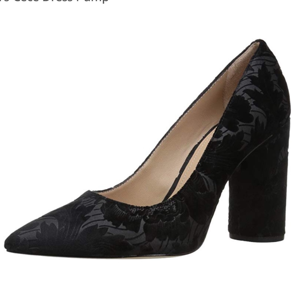 Pour La Victoire Black Floral Heels